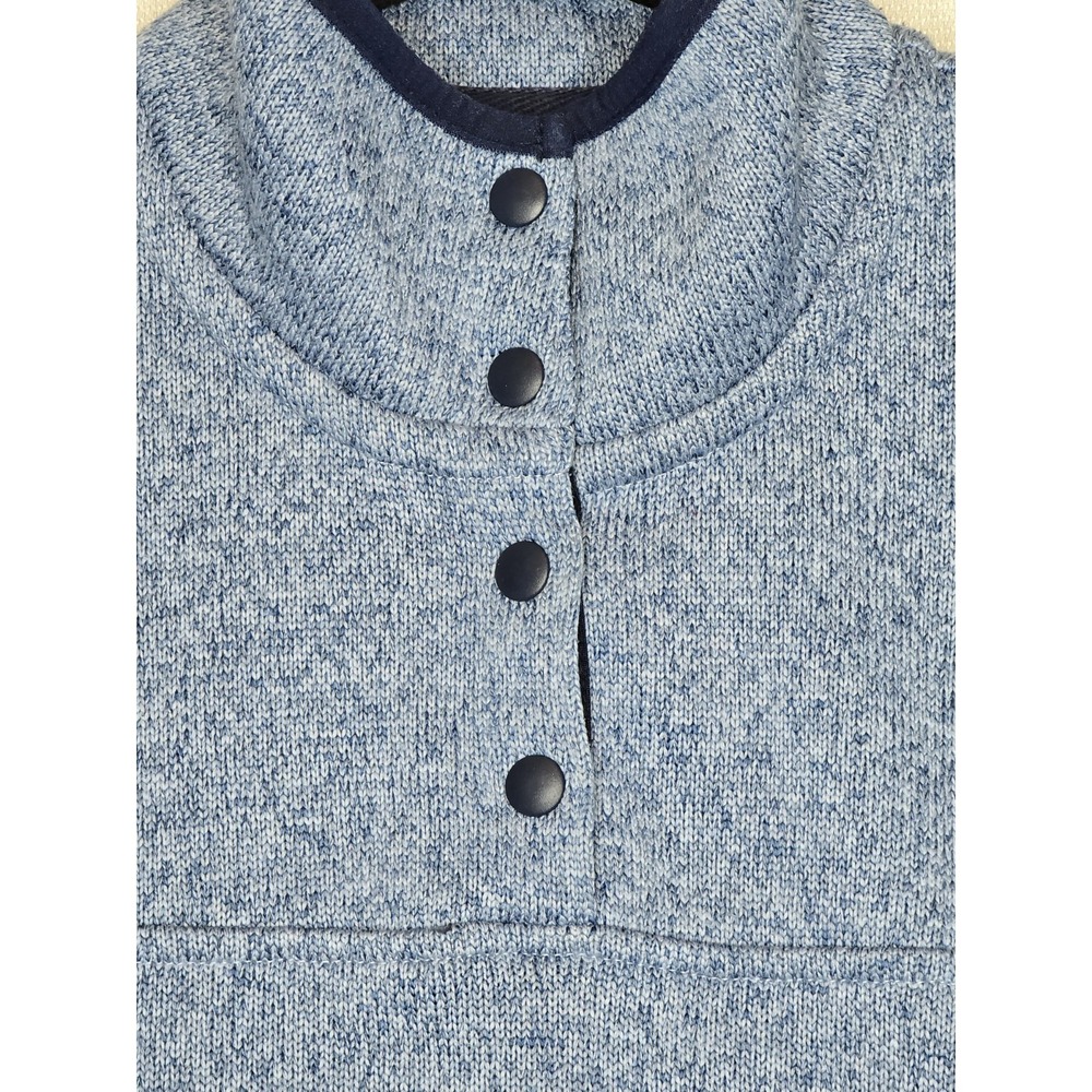 Eddie Bauer Women's Radiator Fleece Snap Mock Neck Blue Pullover Sweater SZ: XSM - Picture 3 of 5